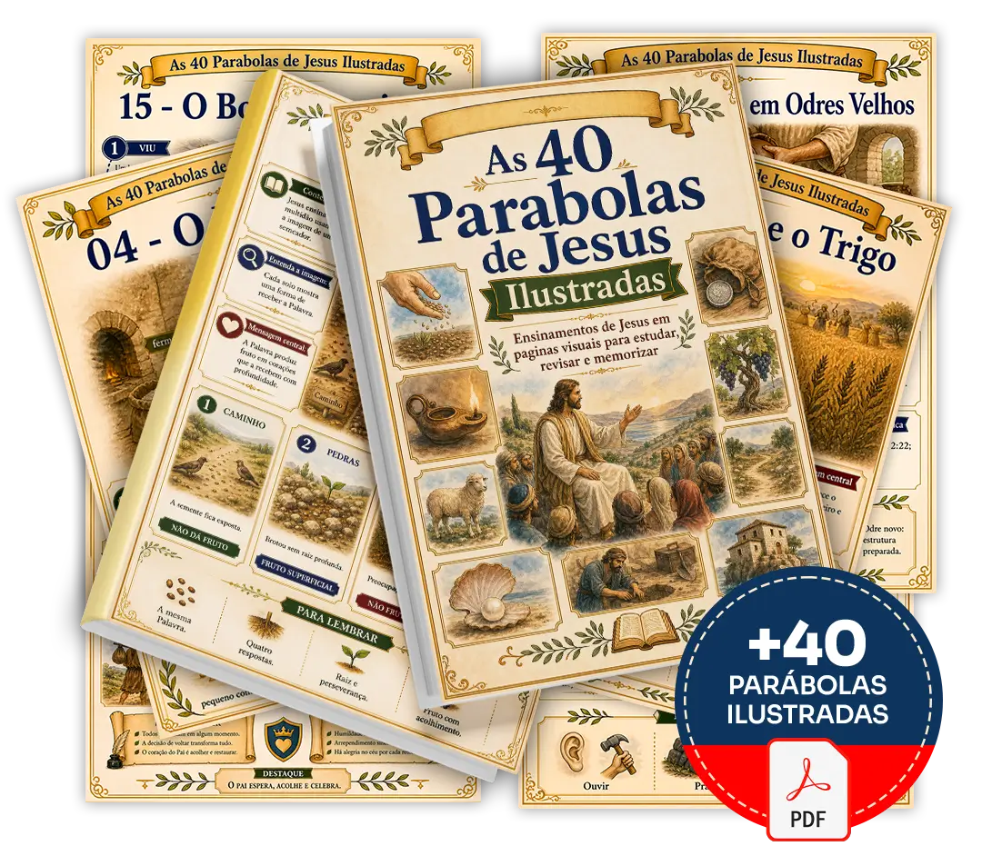 Mockup principal do 40 Parábolas de Jesus Ilustradas
